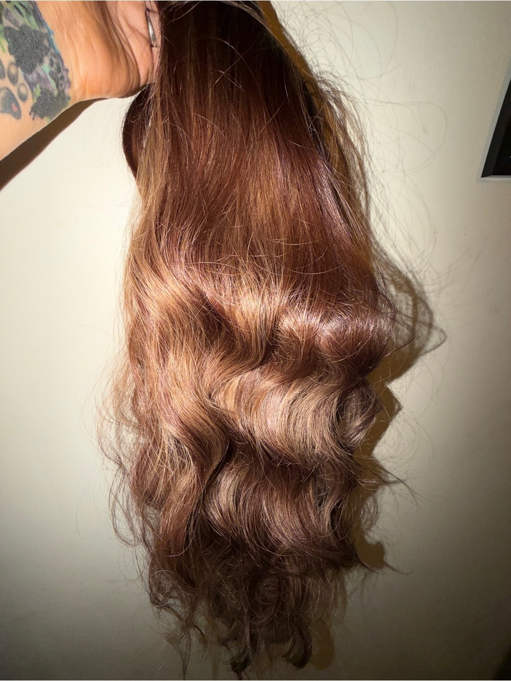 Premium Wavy Chestnut Brown w/ Blonde Money Pieces and Bangs -Hard Front, 26 in